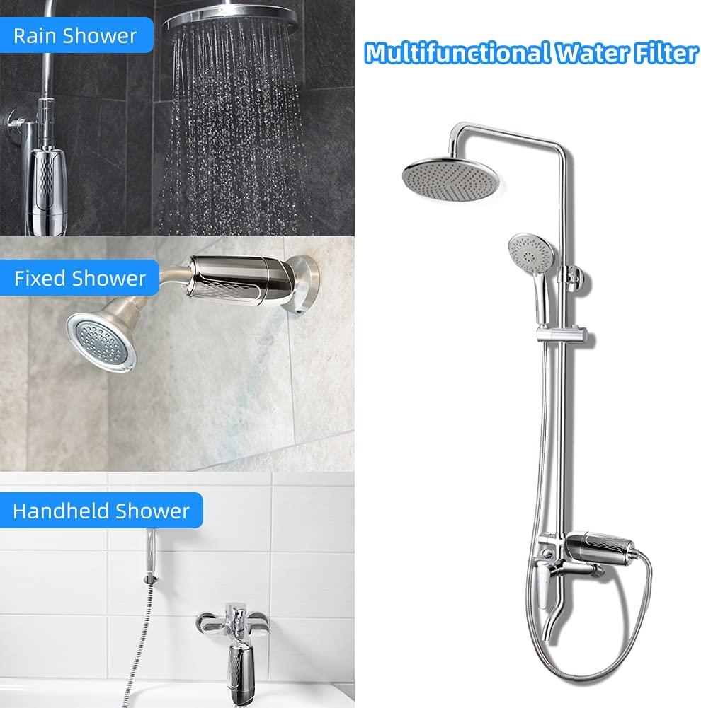 Bộ lọc vòi hoa sen Bộ lọc đầu vòi hoa sen 10 giai đoạn với hộp lọc có thể thay thế Đầu vòi hoa sen làm mềm nước để  clo cho nước cứng