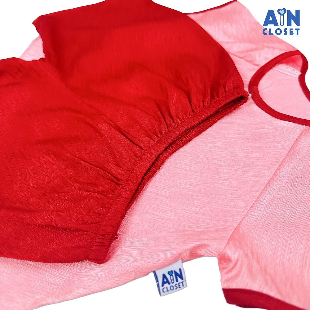 Bộ quần áo Bà ba Lửng bé gái họa tiết Vân Gỗ Đỏ Gấm lụa - AICDBGXOS4Q5 - AIN Closet