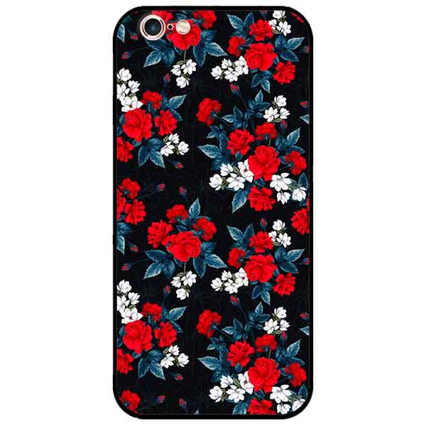 Ốp lưng in cho Iphone 6/6s Mẫu Hồng Đỏ Nền Đen