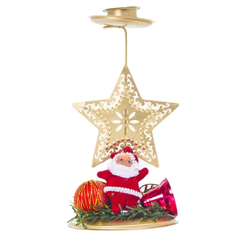 Giá Đỡ Đèn Cầy Bằng Sắt Phong Cách Giáng Sinh Dùng Trang Trí Bàn Làm Việc