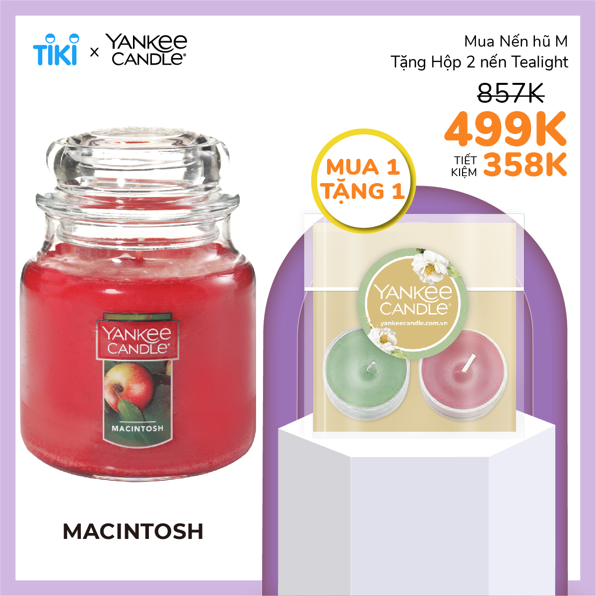 Nến hũ Yankee Candle size M - Macintosh