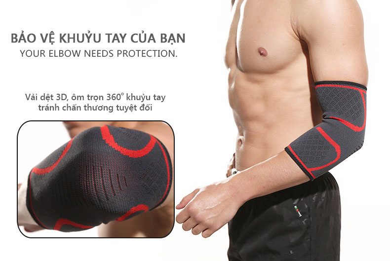Bảo vệ khuỷu tay Rhino P7546 giảm chấn thương khi chơi thể thao, bóng đá, bóng rổ, bóng chuyền - Hàng chính hãng dành cho cả nam và nữ