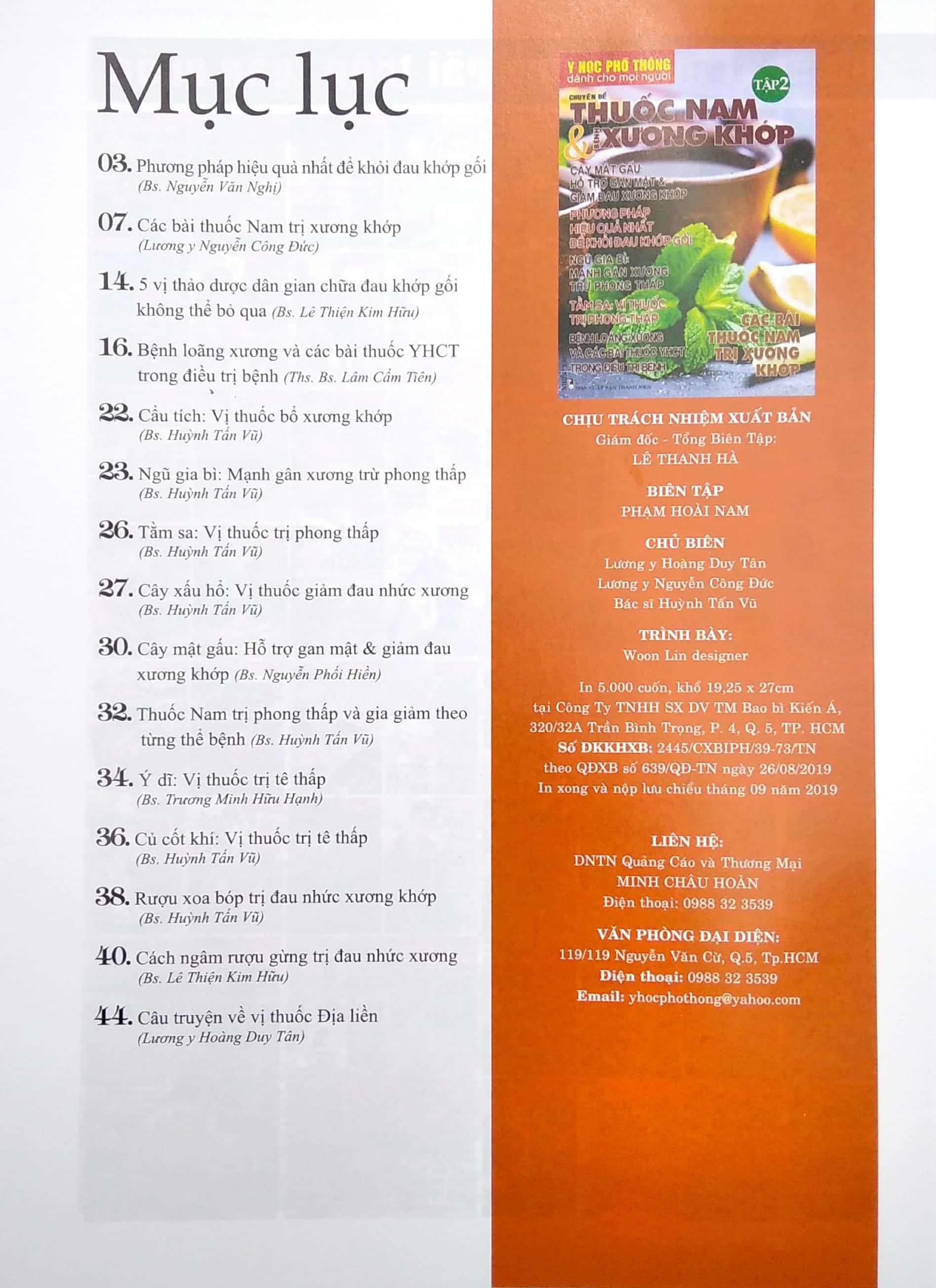 Y Học Phổ Thông Dành Cho Mọi Người - Chuyên Đề: Thuốc Nam Và Xương Khớp 2