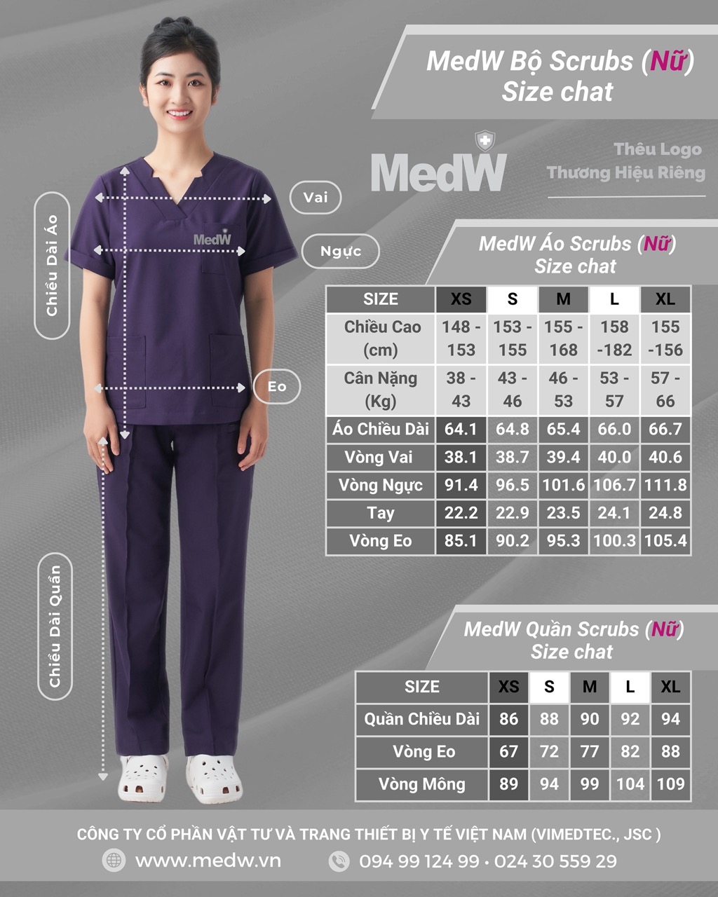 MedW Scrubs Y Tế Eggplant (Nữ)  Diana Tím Cà Sậm Bộ Trang Phục Bác Sĩ Điều Dưỡng Kỹ Thuật Spa Thẩm Mỹ Thiết Kế Pháp Trang Trọng, Vật Liệu Cotton Nhập Khẩu Chuyên Biệt Y Tế Xếp Ly Không Bám Dính Không Nhăn. Thêu Logo Thương Hiệu Riêng