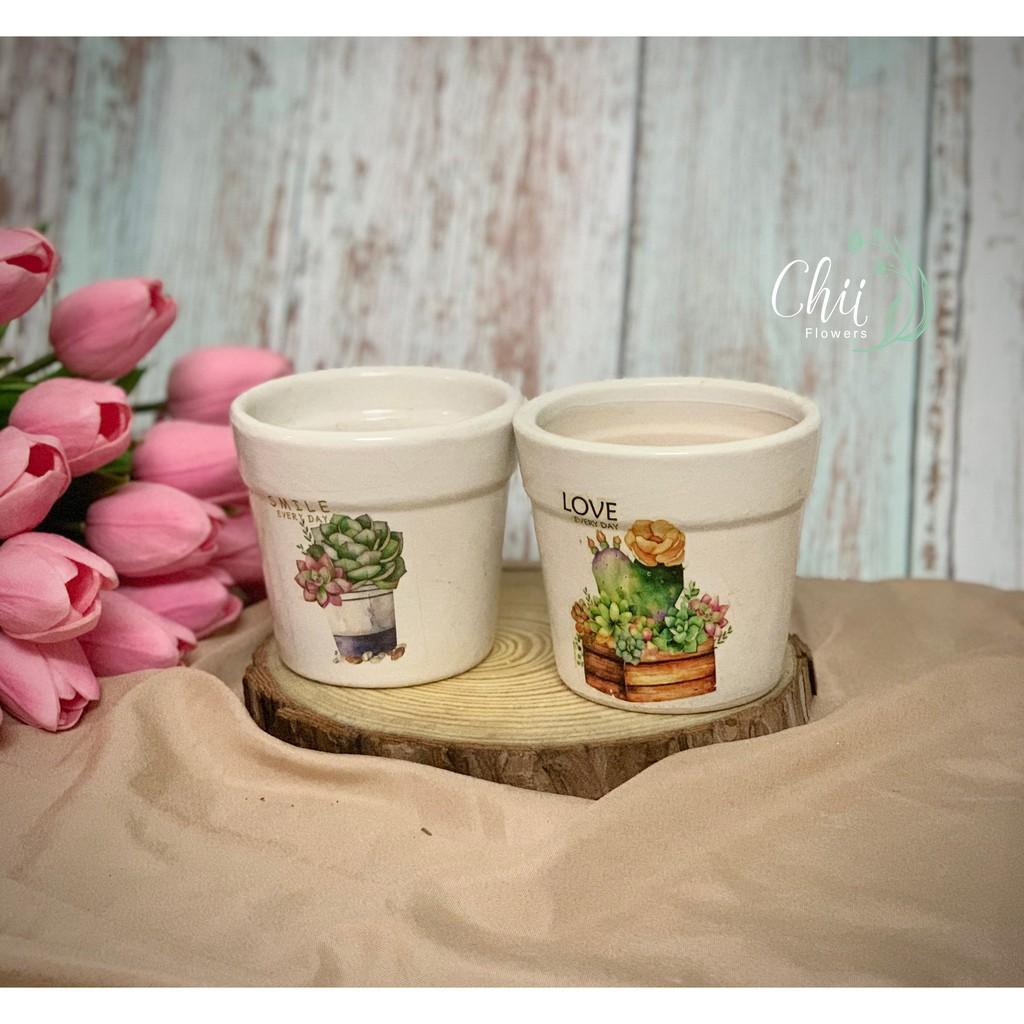 Chậu hoa gốm sứ mini Bát Tràng trang trí đẹp phòng khách BG91