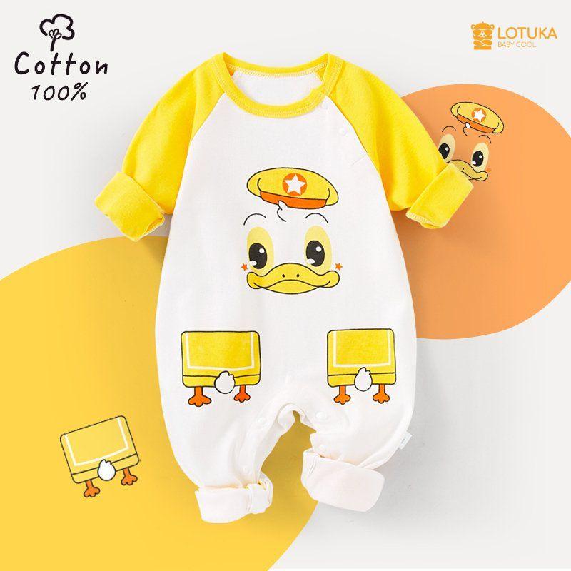 Bộ liền thân cho bé sơ sinh, body dài tay cho bé 0-12m chất thun lạnh siêu mềm mịn size 3-12kg