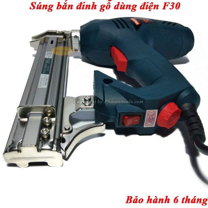 Súng bắn đinh gỗ F30 chạy điện 220V-Máy bắn đinh gim thẳng F30-Tặng kèm hộp 5000 đinh F30