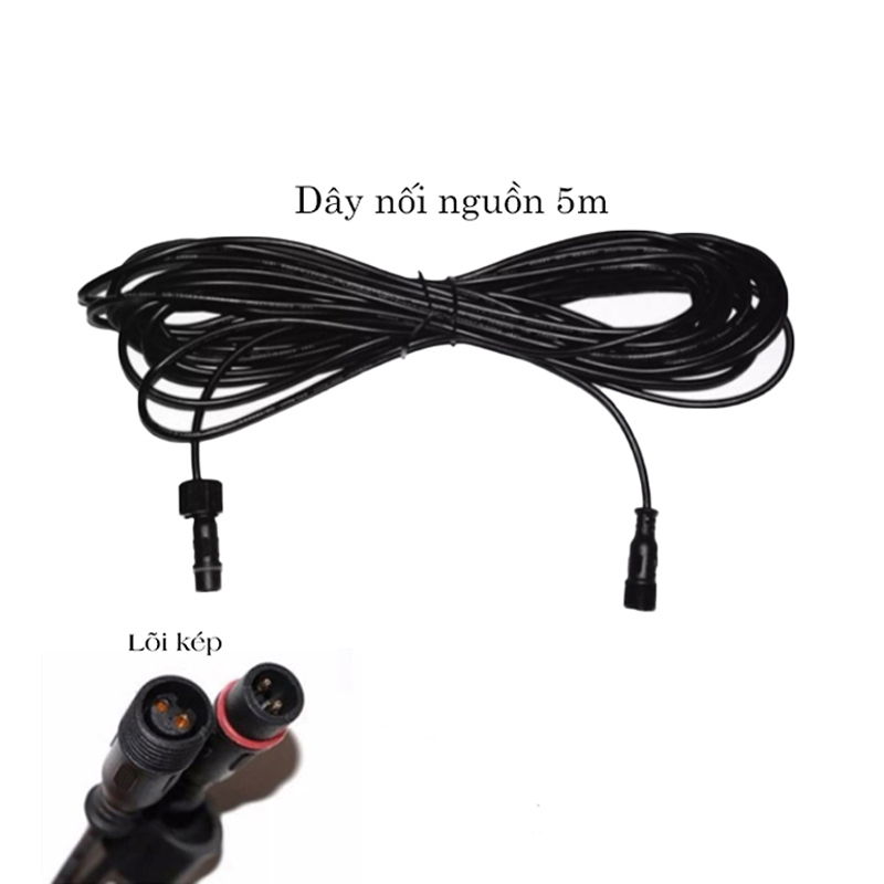 Dây nối nguồn dài 5m danh cho đèn năng lượng mặt trời chống mưa và chống sét - D1061