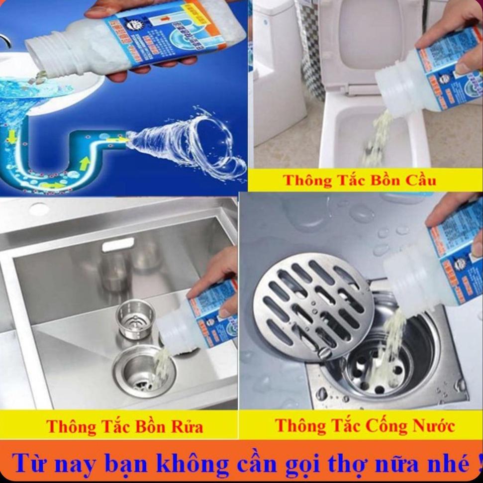 Bột thông cống Cực mạnh hàn Quốc sử lý tắc ngẽn bồn rửa bát và bồn cầu hiệu quả hộp màu xanh