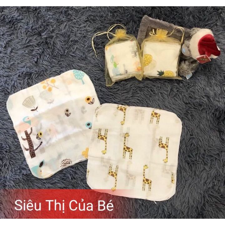 Combo 10 Khăn xô sữa hình xuất nhật cho bé (Mẫu ngẫu nhiên)