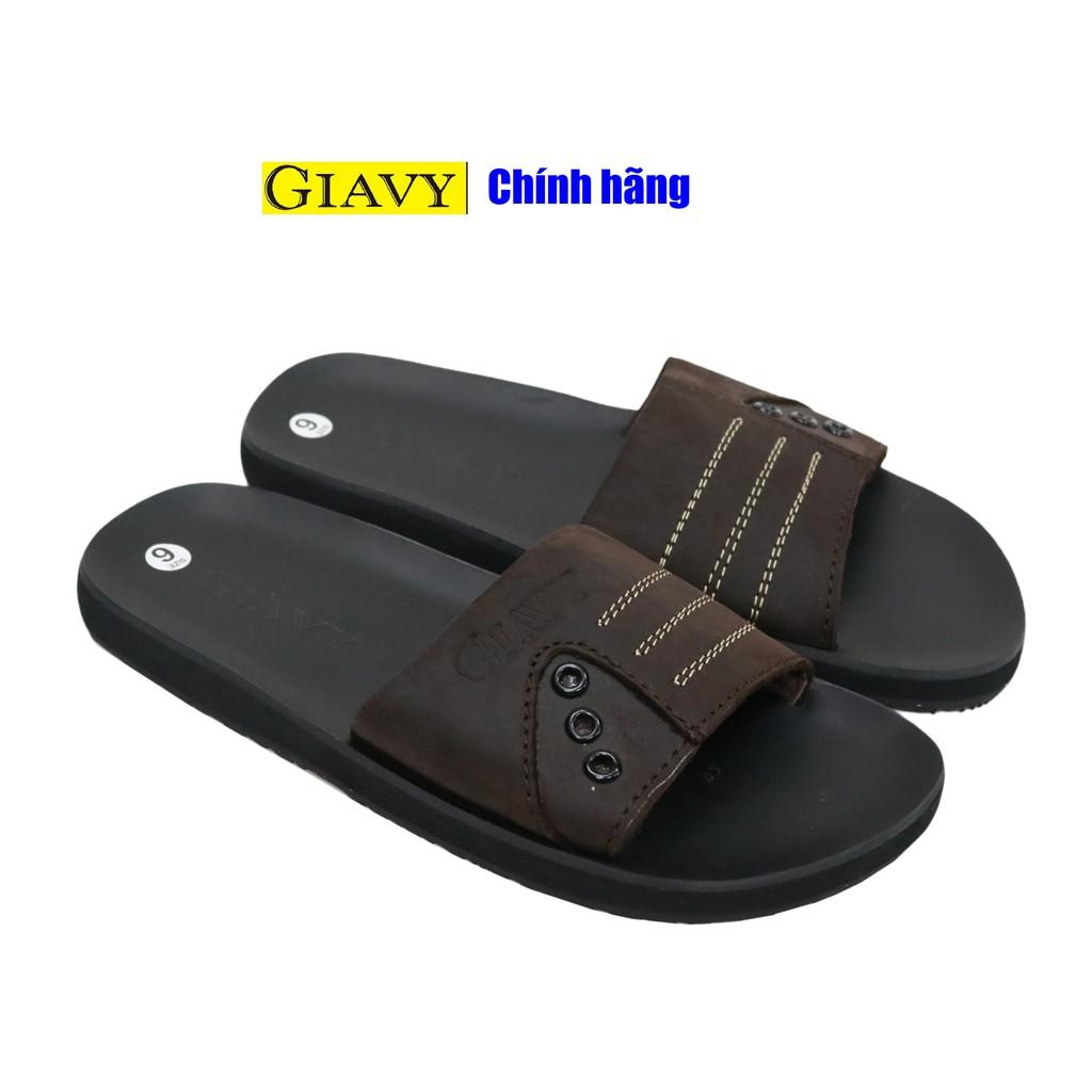 Dép nữ Giavy quai da bảng ngang TK450