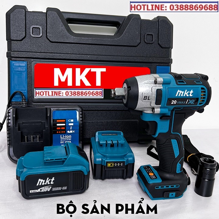 Máy Siết Bulong MKT 20v- Siết Cao Cấp Không Chổi Than, 3 Đèn Led Trợ Sáng