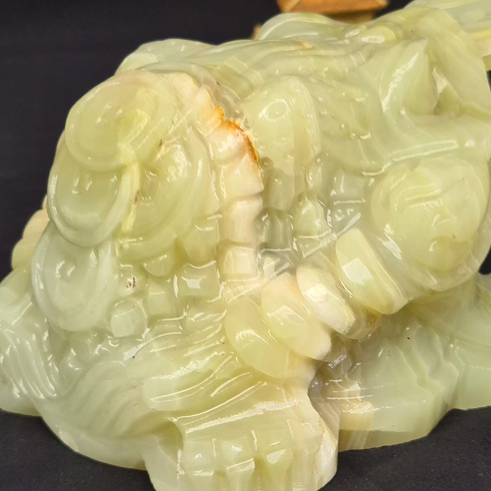 Thiềm Thừ - Cóc Ba Chân Ngậm Tiền Đá Ngọc Xanh Onyx - 17 Cm - Mx - Hợp Mệnh Hoả, Mộc