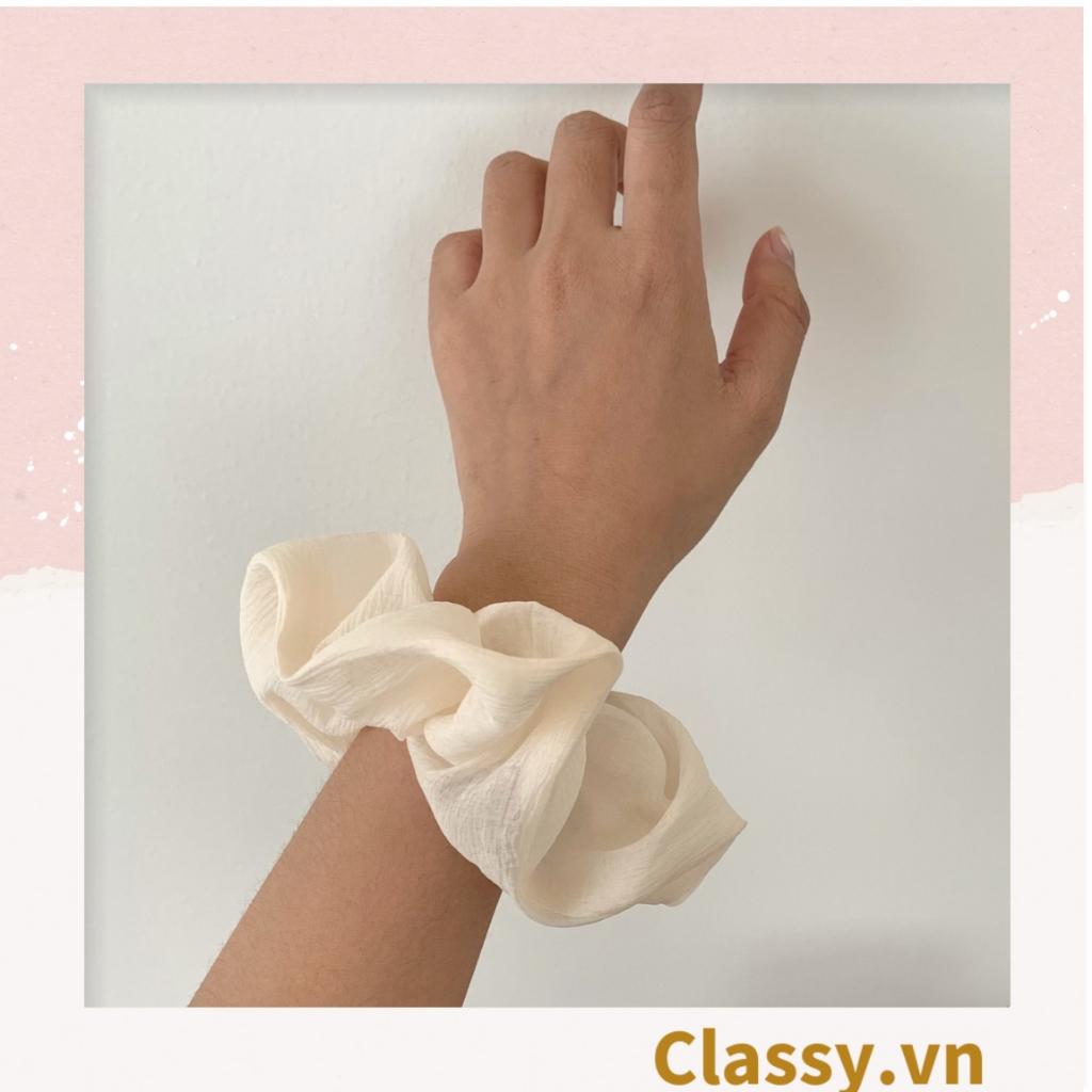 Dây cột tóc Classy, Scrunchies vải voan mềm mịn, màu sắc tông pastel trang nhã PK1505