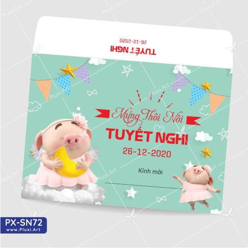 Thiệp thôi nôi – sinh nhật theo yêu cầu Pluxi