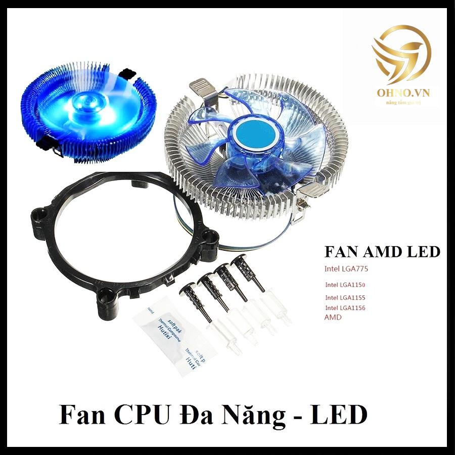 Fan CPU Cho PC Đa Năng 775 Có LED Quạt Tản Nhiệt Khí Làm Mát CPU Máy Tính LED Đơn Sắc - OHNO VIỆT NAM