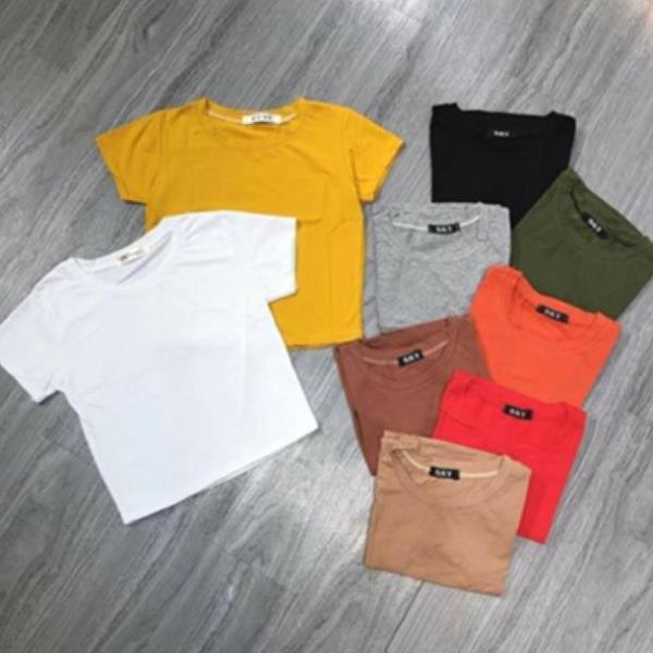 Áo croptop cộc tay chất cotton zip