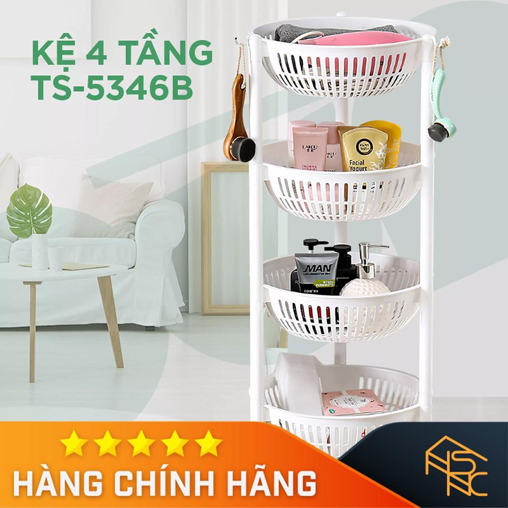 Kệ 4 tầng có bánh xe hình tròn Tashuan - Đài Loan - TS5346B - kệ úp chén bát đĩa, kệ úp ly cốc