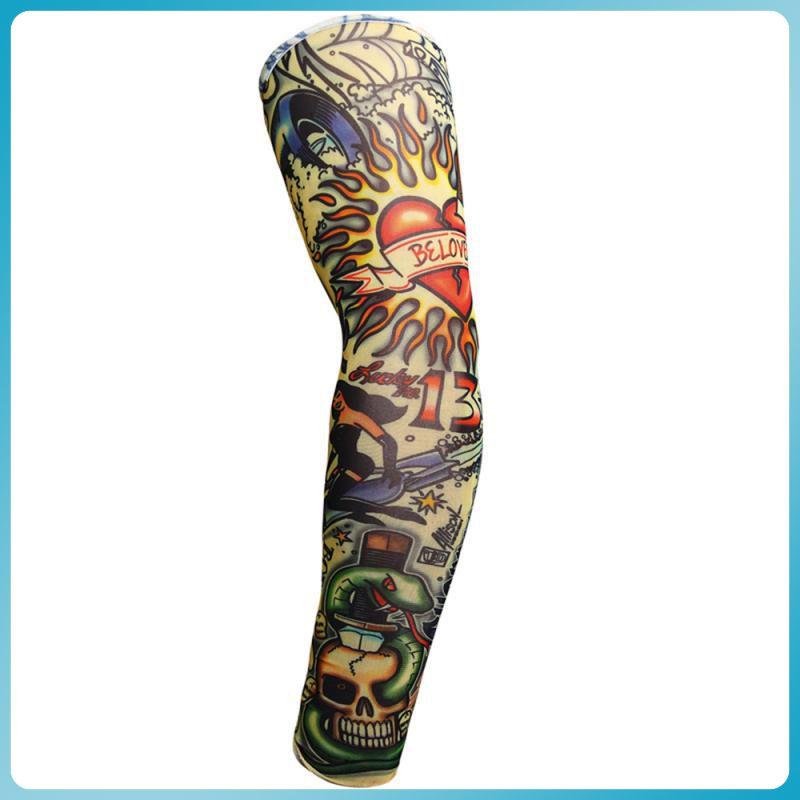 Hình Xăm Tay Thoáng Khí Mồ Hôi Bấc UV Chống Nắng Bảo Vệ Cánh Tay Bảo Vệ Cho Đi Xe Đạp Câu Cá Tay Full Cánh Tay Tay Color: H Size: 1PCS