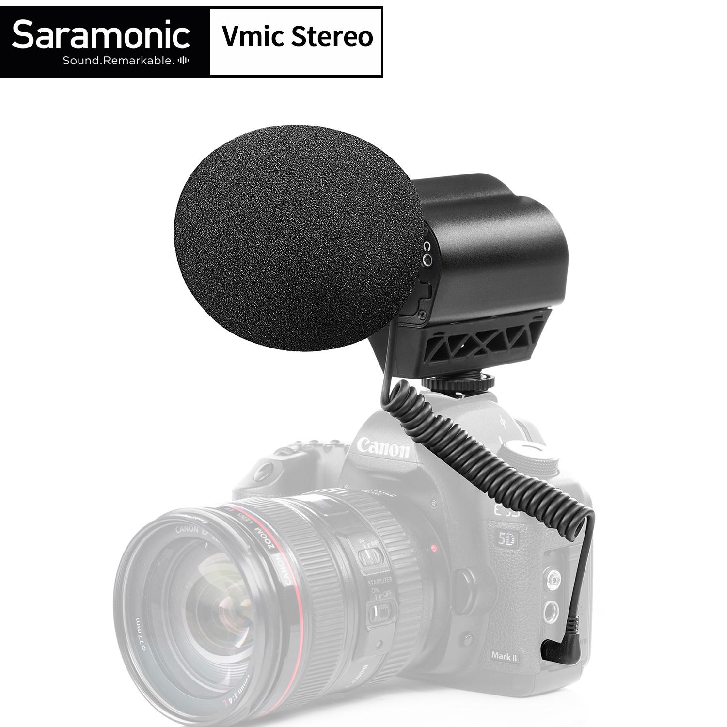 Saramonic VMIC STEREO Mark II Micrô ngưng tụ trên máy ảnh cho máy ảnh máy ảnh không gương lật DSLR