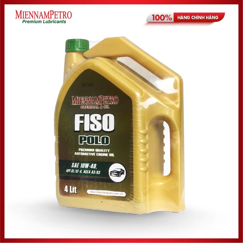 Dầu Nhớt MiennamPetro Fiso Polo 10W-40 API SL/CF-4 ACEA A3/B3 4L Bảo Vệ Và Tăng Hiệu Suất Vận Hành Động Cơ Xe Ô Tô