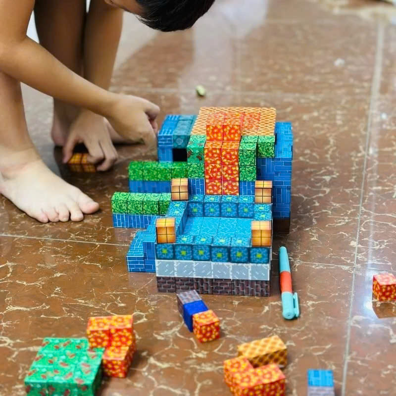 Combo 50 Khối Minecraft Nam Châm, Đồ Chơi Lắp Ráp Có Từ Tính Mô Hình Xây Dựng Cho Bé Sáng Tạo, Đồ Chơi Trẻ Em HT SYS