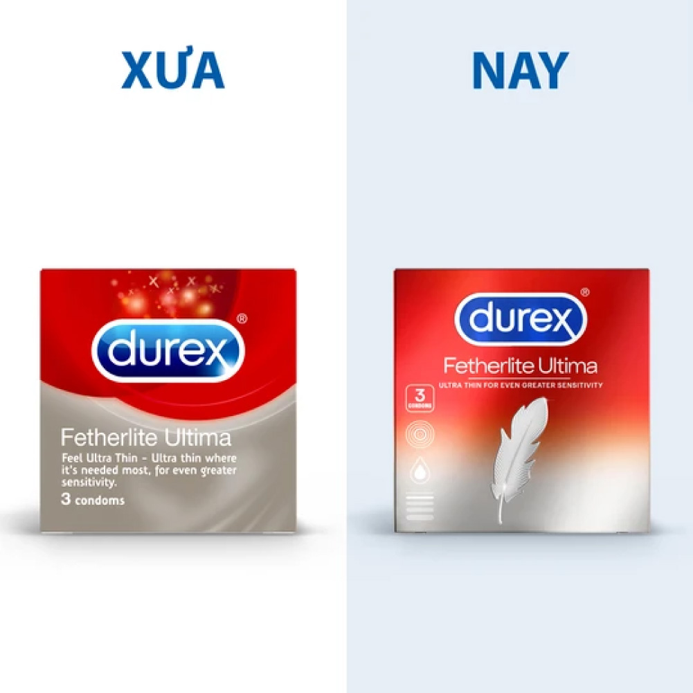 Combo Bao cao su Durex Fetherlite Ultima Hộp 12 bao và Hộp 3 bao