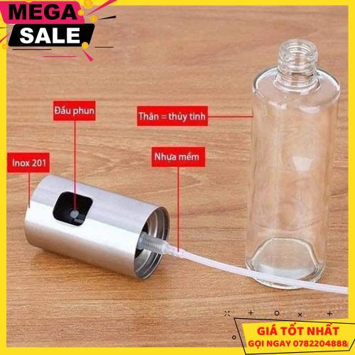 Bình Xịt Dầu Ăn 100Ml Thuỷ Tinh Và Inox Cao Cấp - Giao Hàng Toàn Quốc