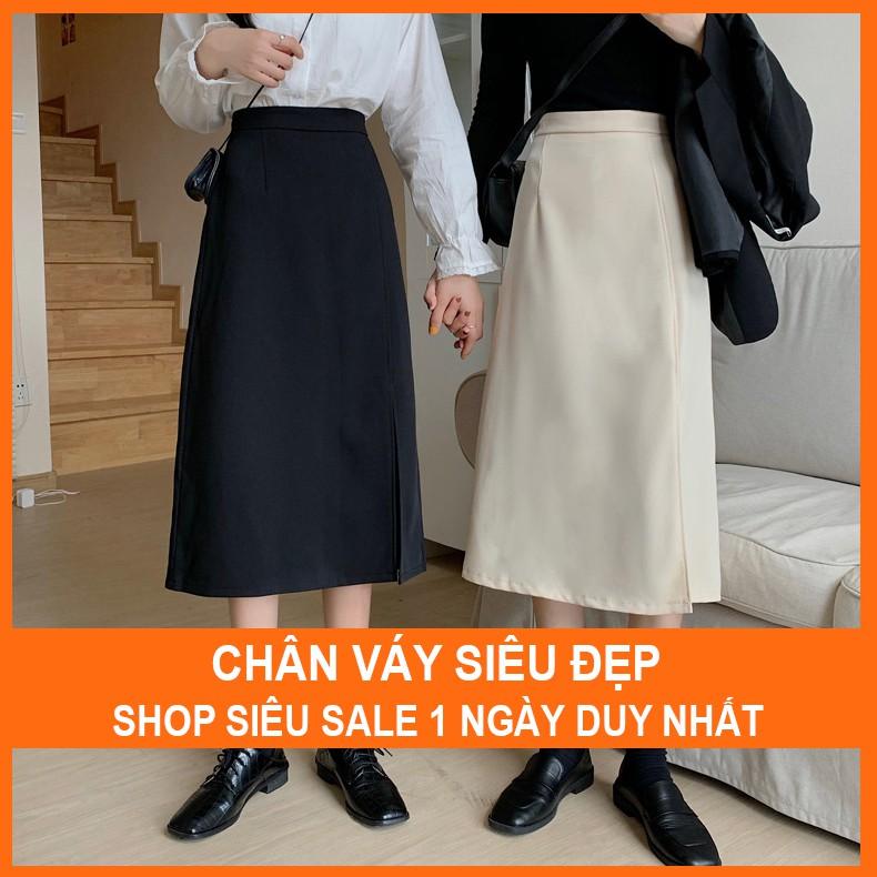 Chân Váy Dài Chữ A xẻ tà MADELA phong cách Hàn Quốc, kiểu dáng basic công Sở , dễ phối đồ mặc đi chơi, đi làm hay đi học đều đẹp - CVAD03