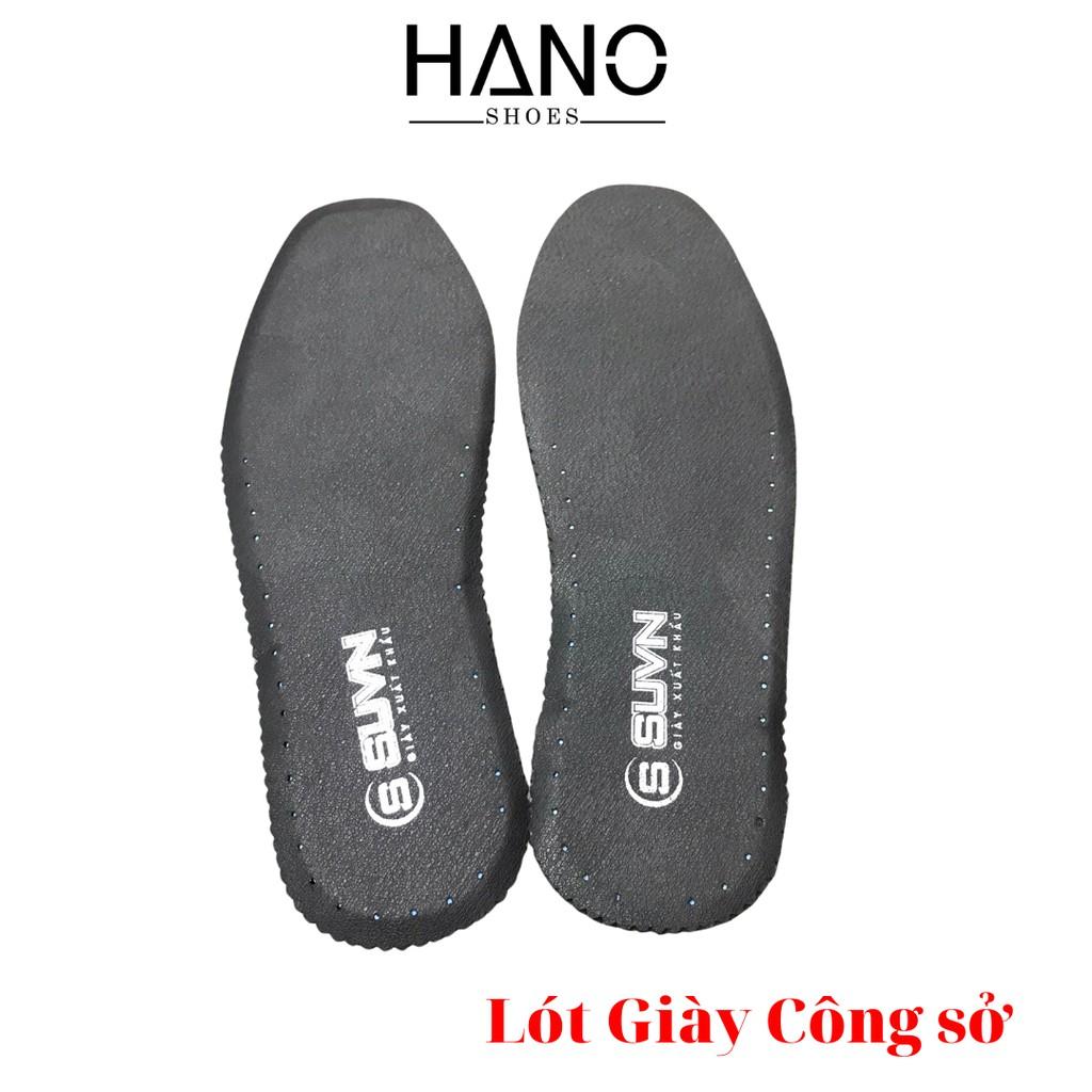 HANO - Lót Giày Công Sở Nam bề mặt da thâm hút mồ hôi, Êm chân màu đen