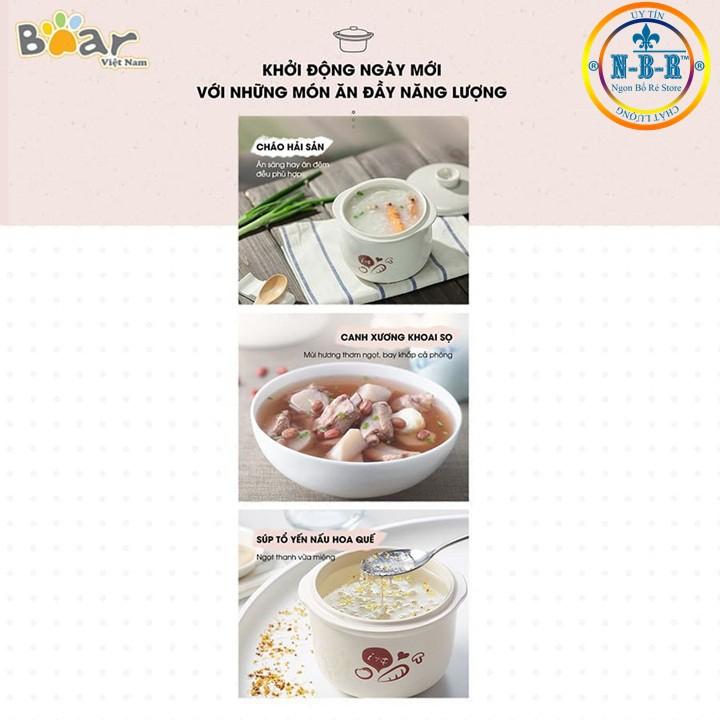 Nồi nấu cháo, Ninh, Hầm, Hấp cách thủy BEAR 4 IN 1 - HÀNG CHÍNH HÃNG