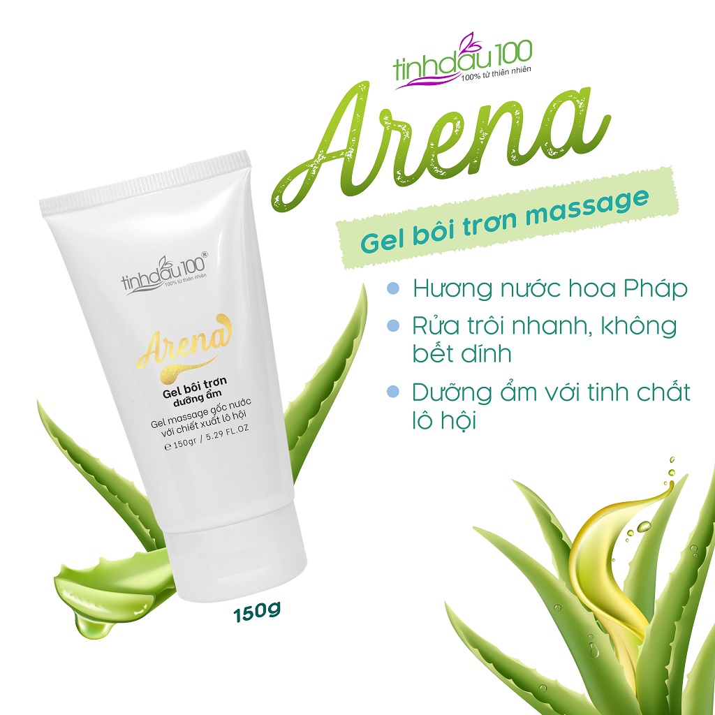 Hình ảnh Gel bôi trơn Arena massage body cho Nam, Nữ tuýp 150g Tinh Dầu 100