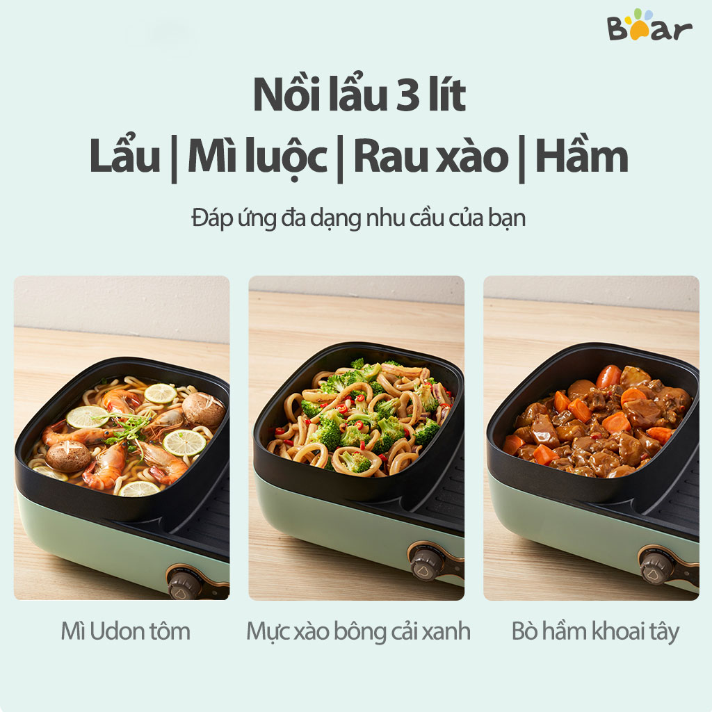 Bếp lẩu nướng đa năng Bear DKL-C15G1 - Hàng chính hãng