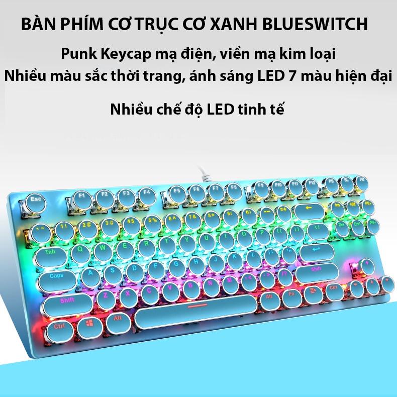 Bàn phím cơ Coputa Bàn phím cơ TKL máy tính Gaming laptop Full LED phím tròn có dây K550PT