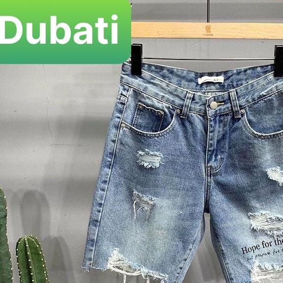 QUẦN SỌT SHORT LỬNG JEAN NAM CHẤT BÒ XANH THÊU CHỮ HÀN QUỐC PHONG CÁCH SÀNH ĐIỆU- DB-2009- DUBATI FASHION