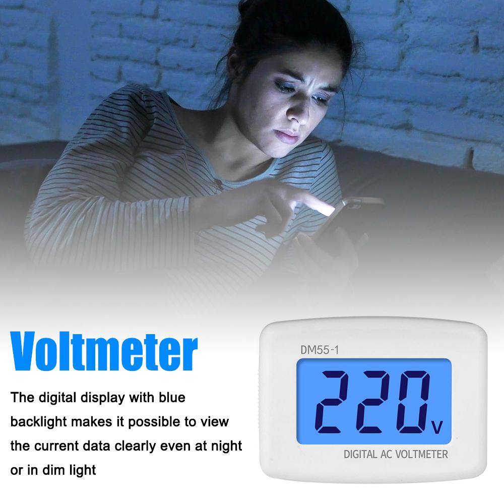 AC 80-300V LCD Digital Voltmeter Plug-Type Volt Gauge Meter 110V 220V Voltage Measuring Monitor Panel