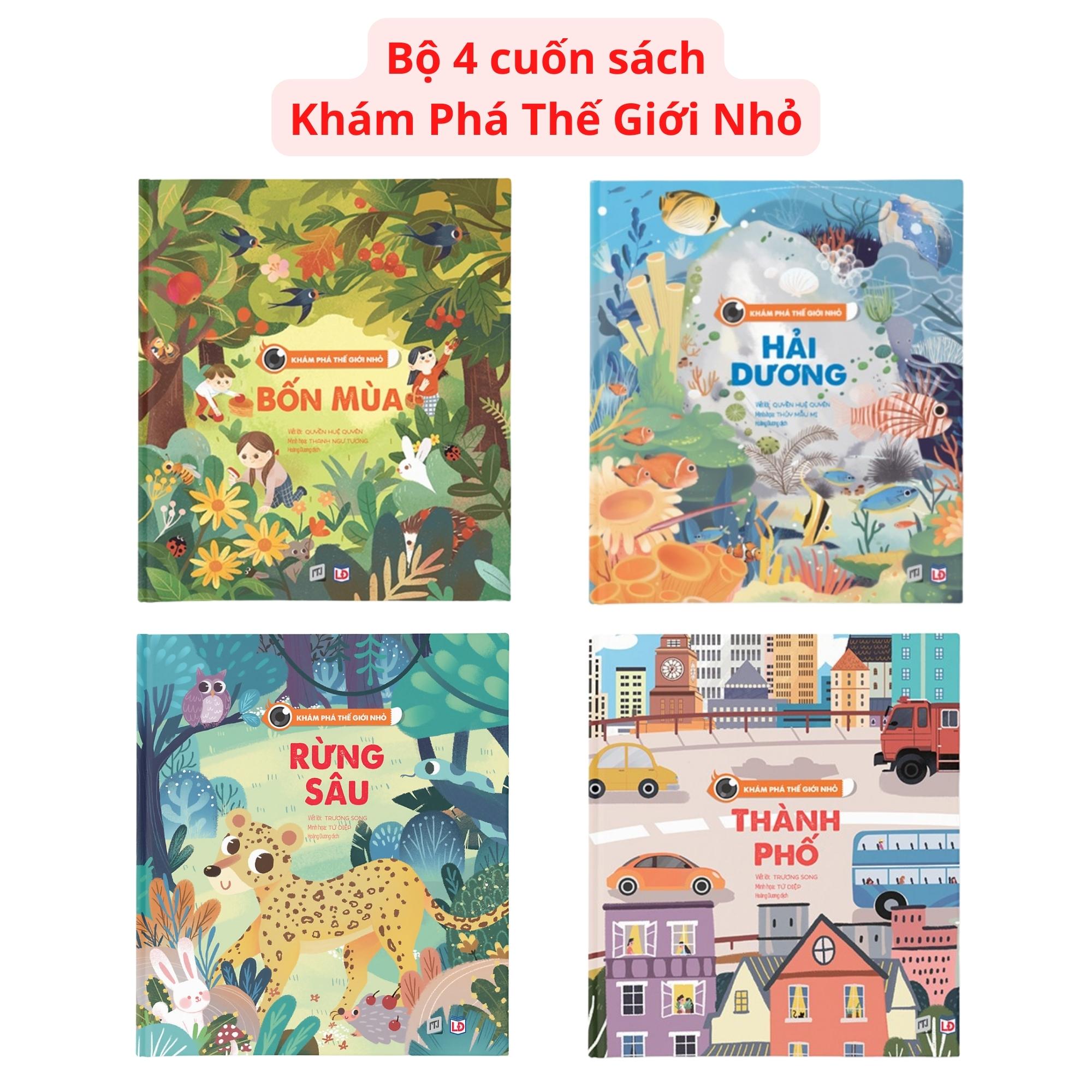 Bộ Combo 4 Cuốn Sách Tương Tác Lật Mở - Khám Phá Thế Giới Nhỏ (Bốn mùa + Rừng sâu + Hải dương + Thành phố)