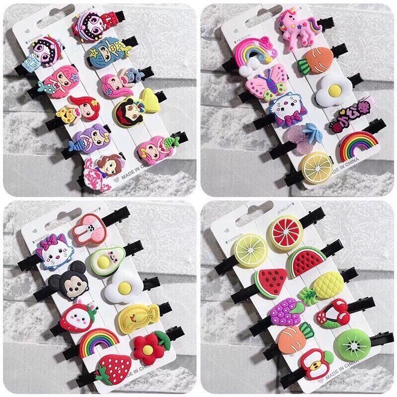 Kẹp Tóc Cho Bé - Set 10 Kẹp Tóc Kiểu Hoạt Hình Xinh Xắn Cho Bé Gái