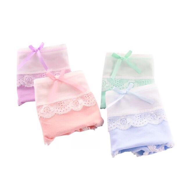 Quần Lót Nữ Cotton Kháng Khuẩn Viền Ren Ngang Eo Thời Trang Hàng Loại Đẹp.