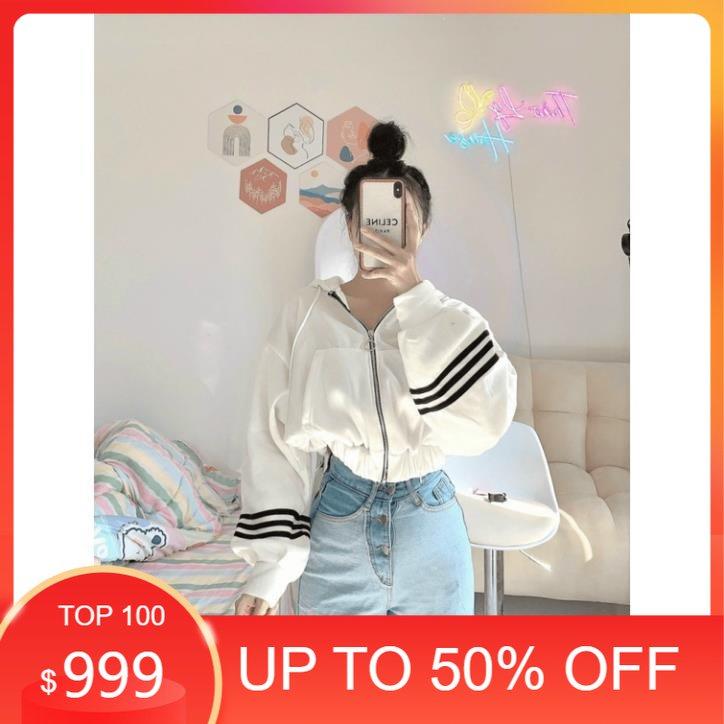 Áo Khoác Hoodie Nữ Khóa Kéo Form Lửng Chất Nỉ Ngoại Dày Dặn HOT