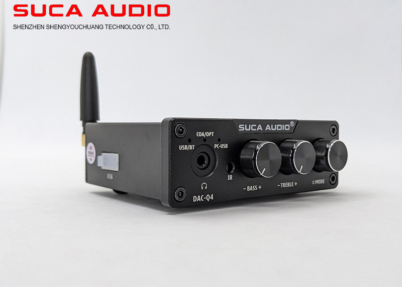 Bộ Giải Mã Âm Thanh SUCA AUDIO DAC Q4 - tăng giảm được bass treble, giải mã 24bit/192 khz - Đọc Trực Tiếp USB, kết nối Bluetooth 5.0 - Hàng chính hãng