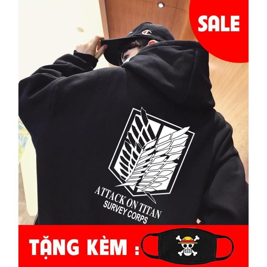 Áo Attack On Titan - áo hoodie in hình ANime được yêu thích, giá rẻ nhất