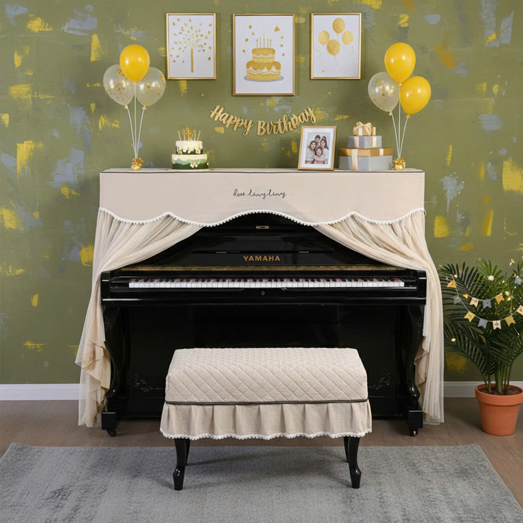 Khăn phủ đàn piano phong cách Hàn quốc hiện đại sang trọng phủ kín toàn bộ đàn chống bụi chống xước - Hàng chính hãng