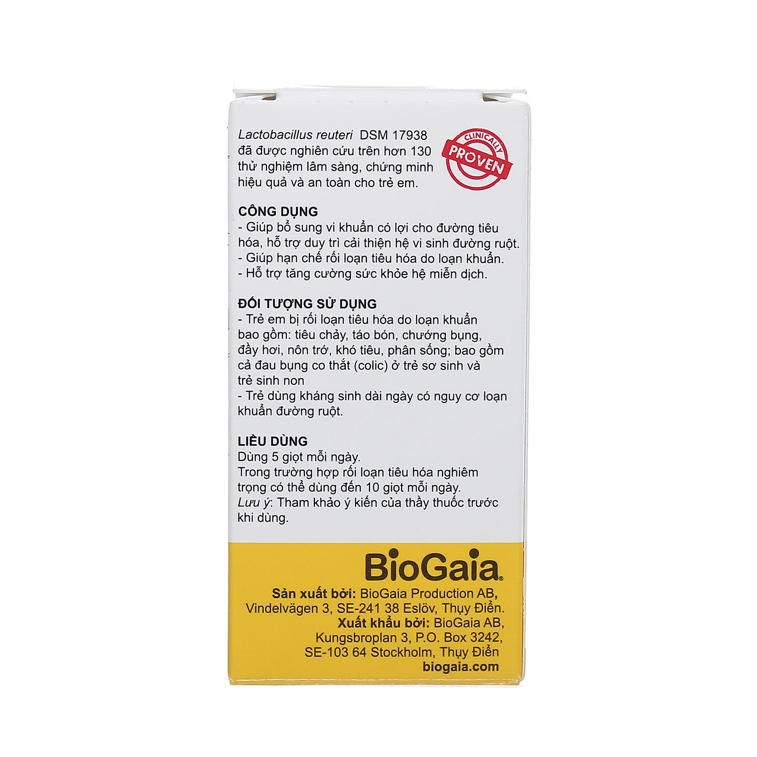 Men Vi Sinh BioGaia Protectis Baby Cho Trẻ Sơ Sinh