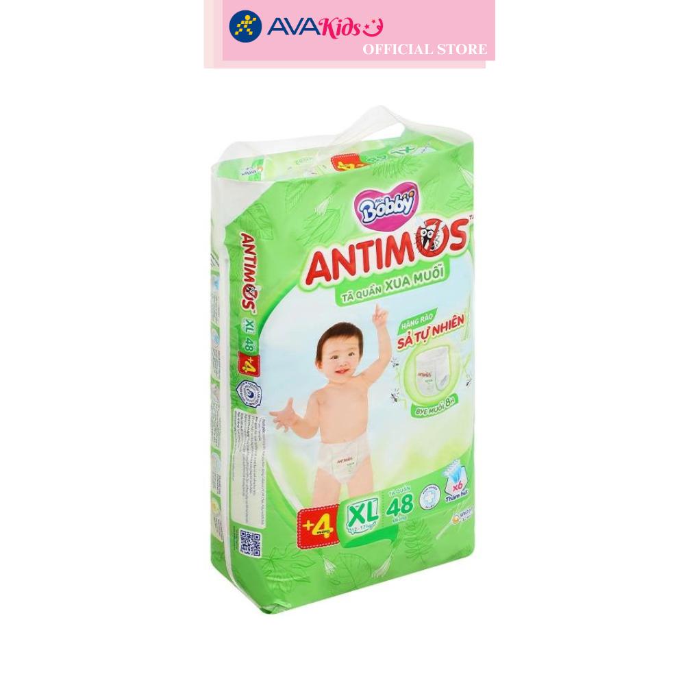 Tã quần Bobby Antimos xua muỗi size XL 48 + 4 miếng (12 - 17 kg)