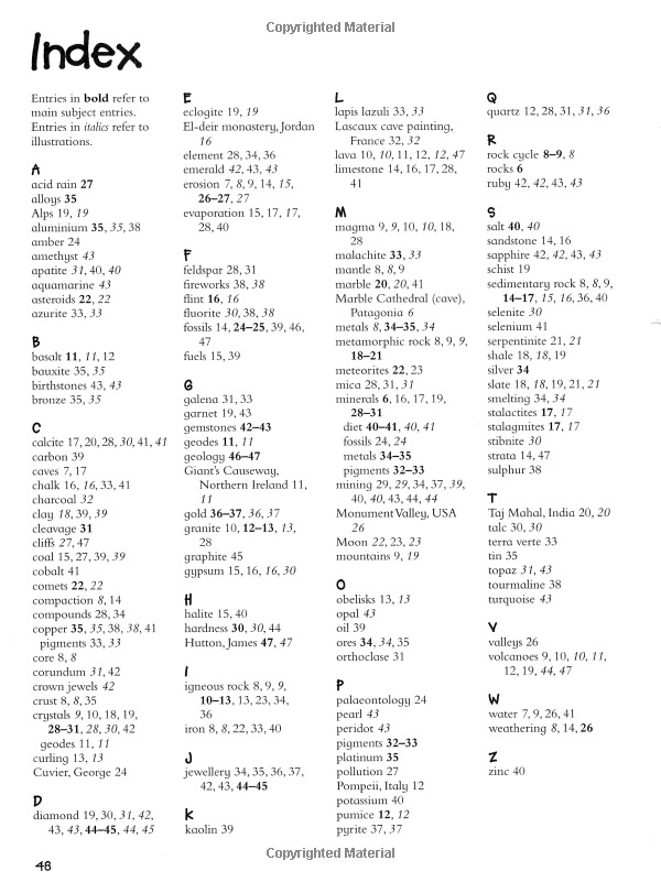 100 Facts on Rocks and Minerals