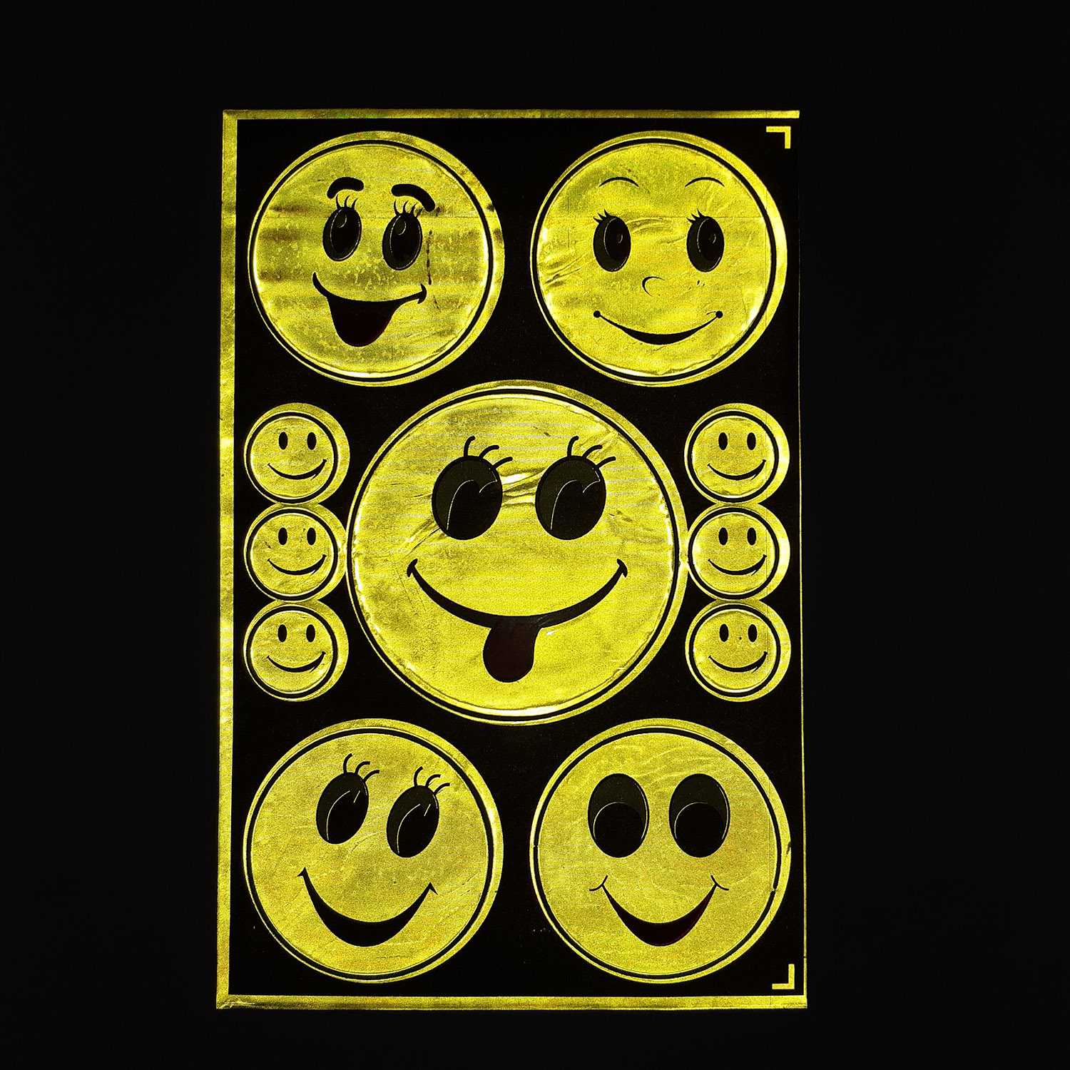 Tấm Sticker dán phản quang 11 hình mặt cười