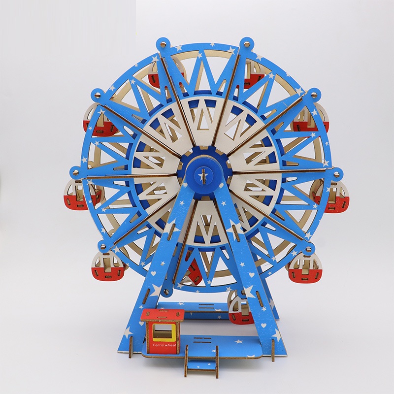 Đồ chơi lắp ráp gỗ 3D Mô hình Vòng Đu Quay Ferris Wheel Laser