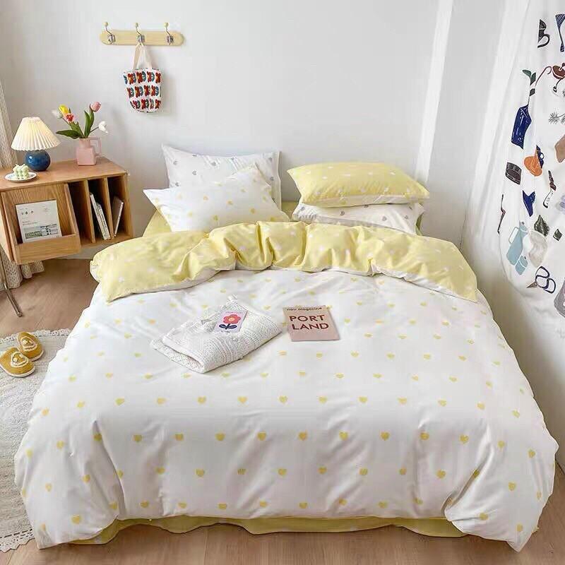 Bộ cotton poly tim 2 mặt 4 món hàng nhập