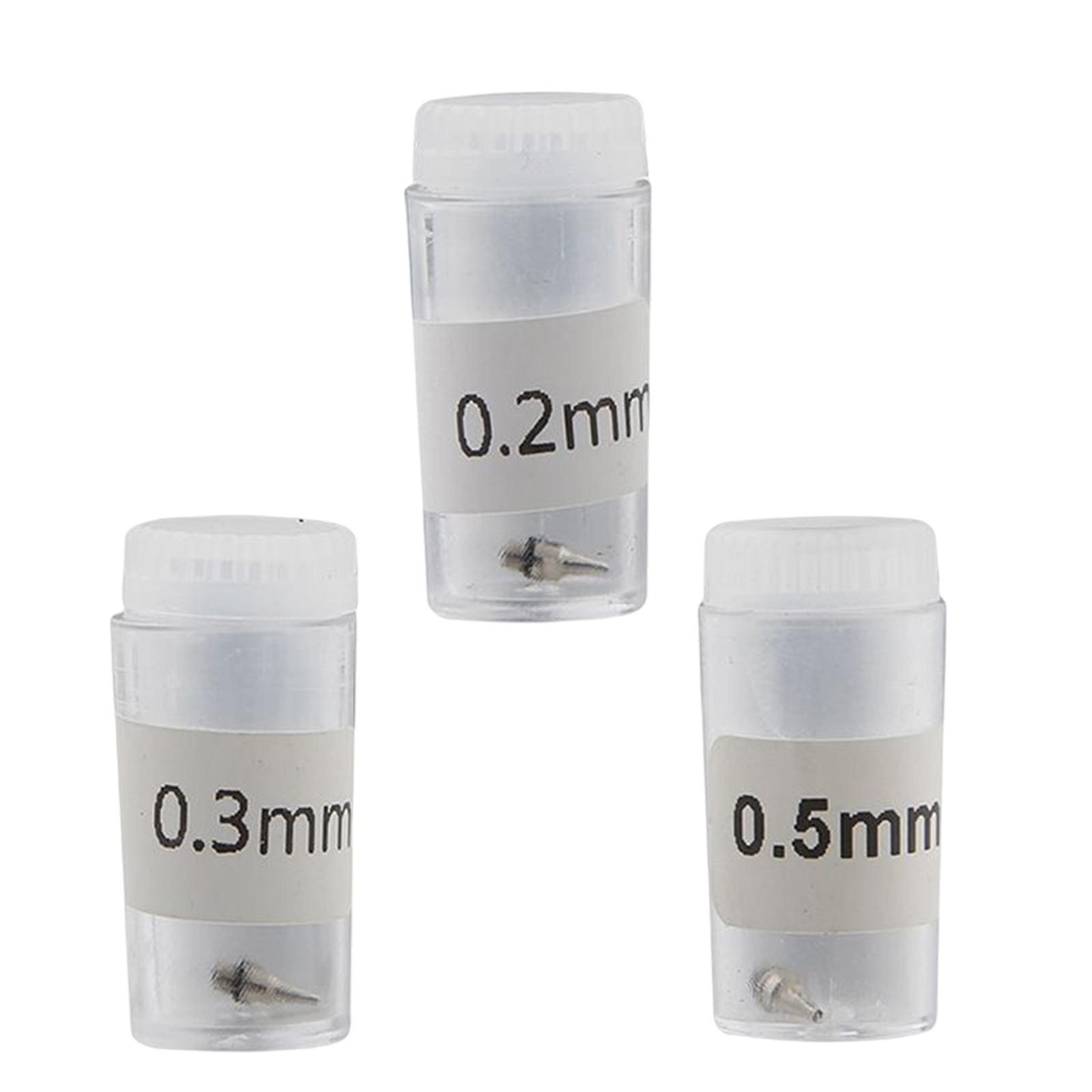 3 Pcs Airbrush Nozzle for Painting Machine for Airbrush 0.2/0.3/0.5mm Professional Airbrush Parts Replacement Parts for Crafting